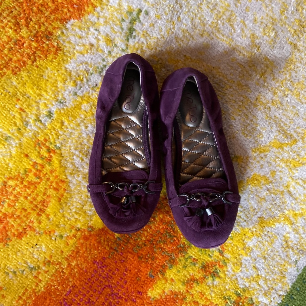 Me too velvet purple suede moccasin flats
